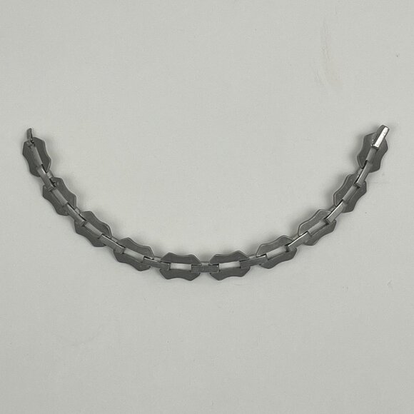 Vintage Art Deco Style Silver-Tone Bracelet Marcasite & Blue Stones - Picture 8 of 9